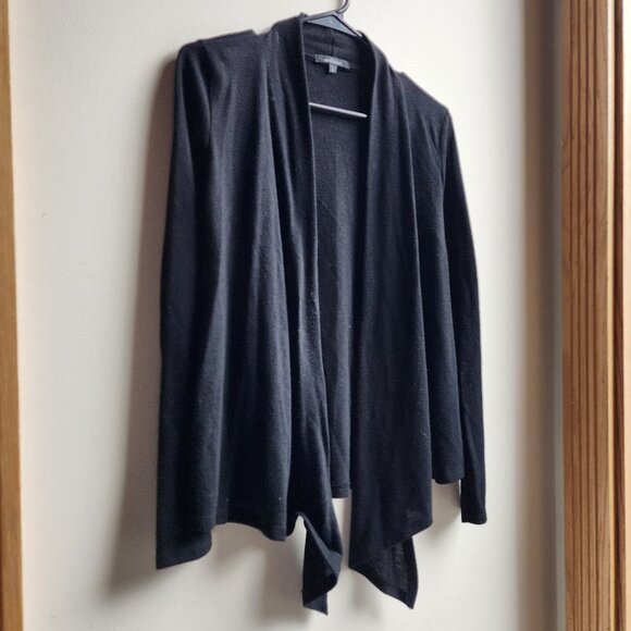 Ambiance Black Angled Open Cardigan Size Large - Picture 2 of 16